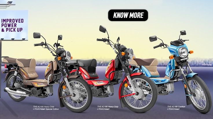 TVS XL100 — heavy-duty moped in three variants